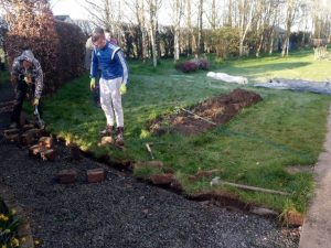 Patio with Silver Granite Slabs and Raised Flower-Bed in New Ross, Co. Wexford