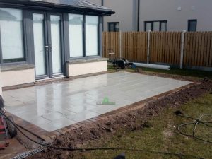 Slabbed Patio with Block Paved Border in Wexford Town