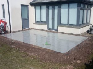 Slabbed Patio with Block Paved Border in Wexford Town