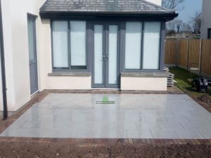 Slabbed Patio with Block Paved Border in Wexford Town