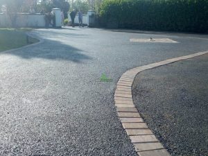 Stone Mastic Asphalt Driveway with Block Paved Diamond and Borders in Wexford City